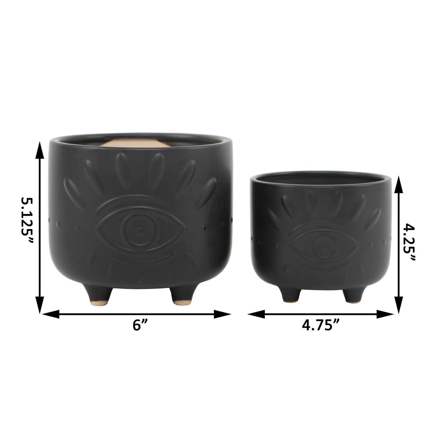 Evil Eye FOOTED PLANTER White