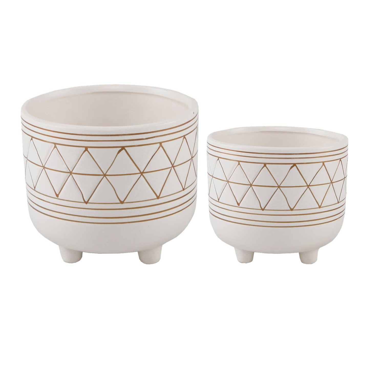 6" Ceramic With legs: White/Black