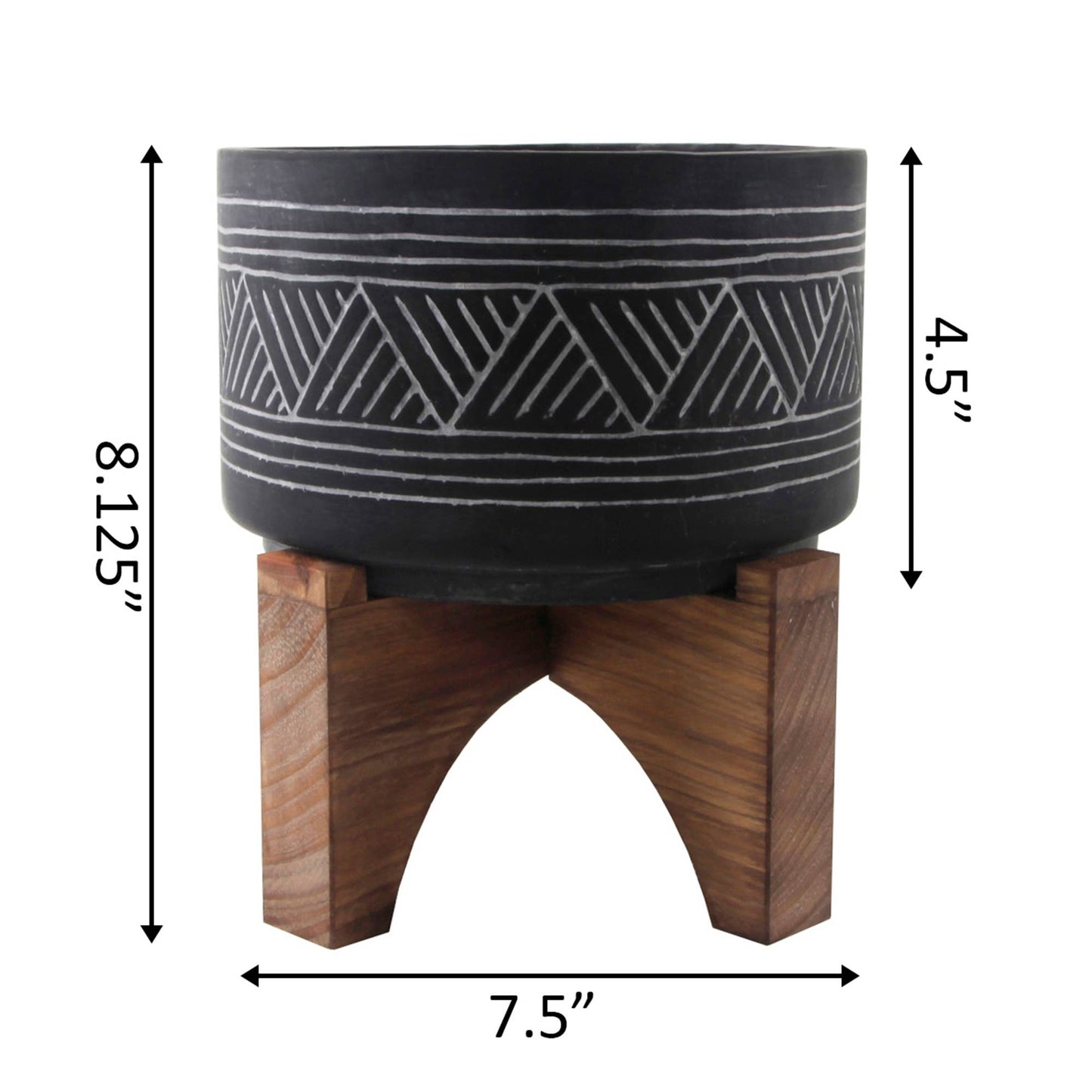 7" Mountain Cement With Wood Stand