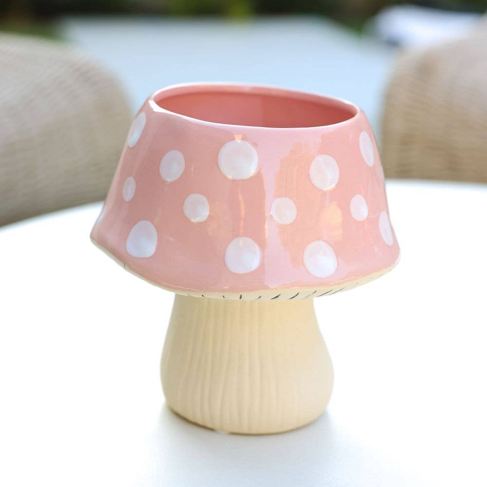 7"D Ceramic Mushroom Pot