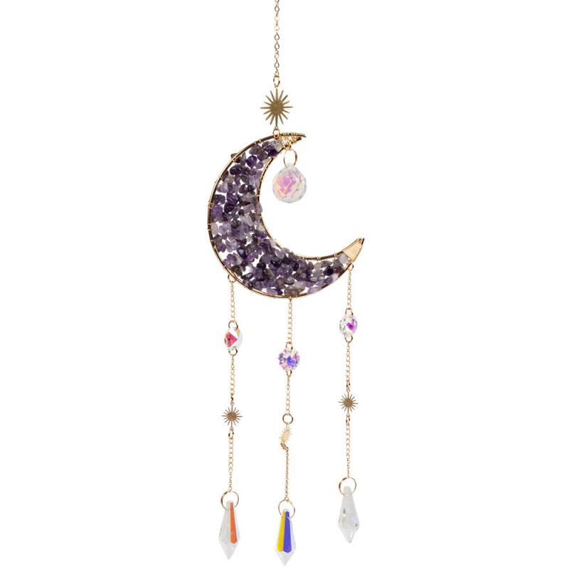 AMETHYST CRESCENT MOON SUNCATCHER