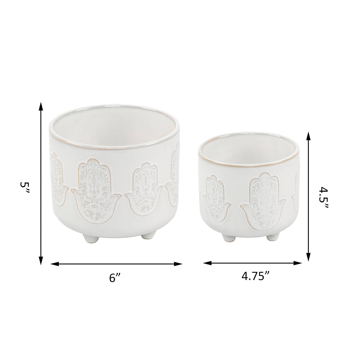 6" HAMSA HAND FOOTED PLANTER