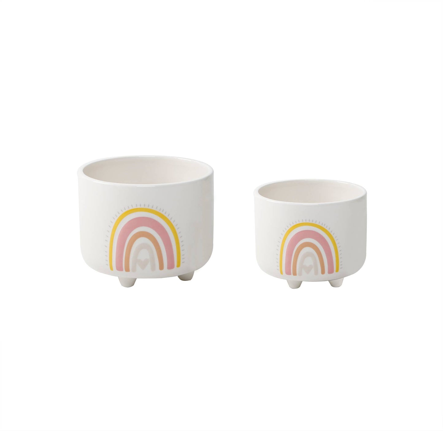 6" Colorful Rainbow Footed Planter: Pink