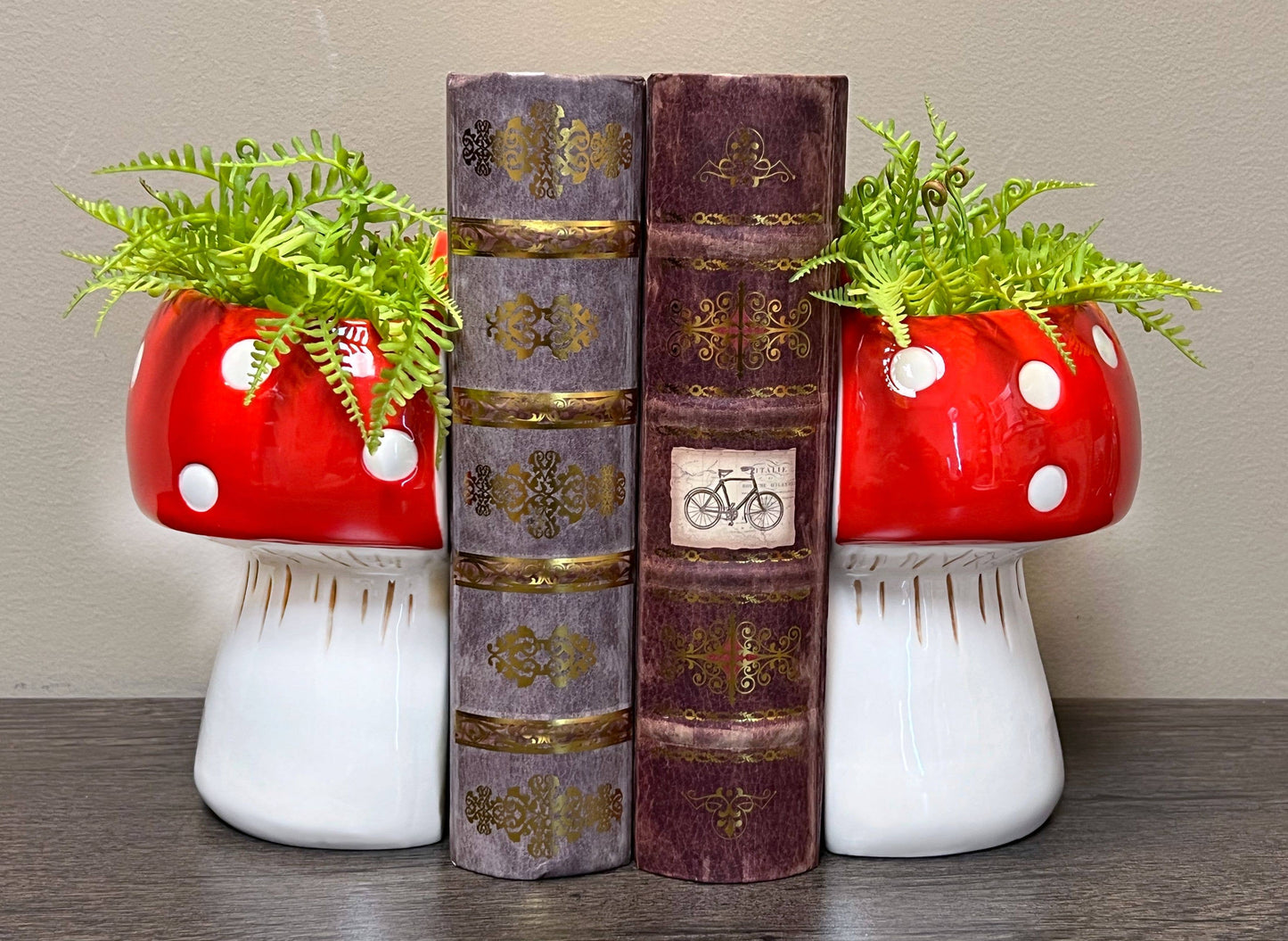 Mushroom Bookend Planters
