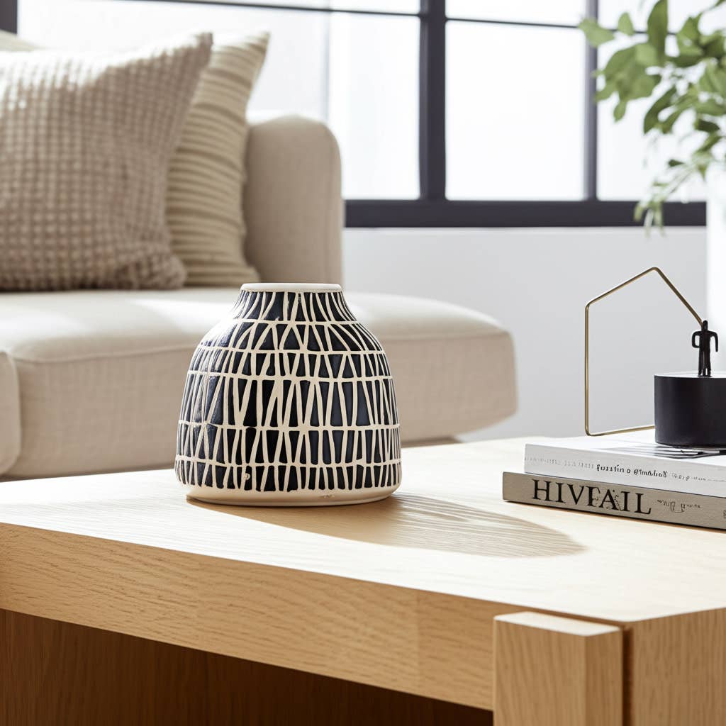Modern Tribal Decorative Vase  5 in.