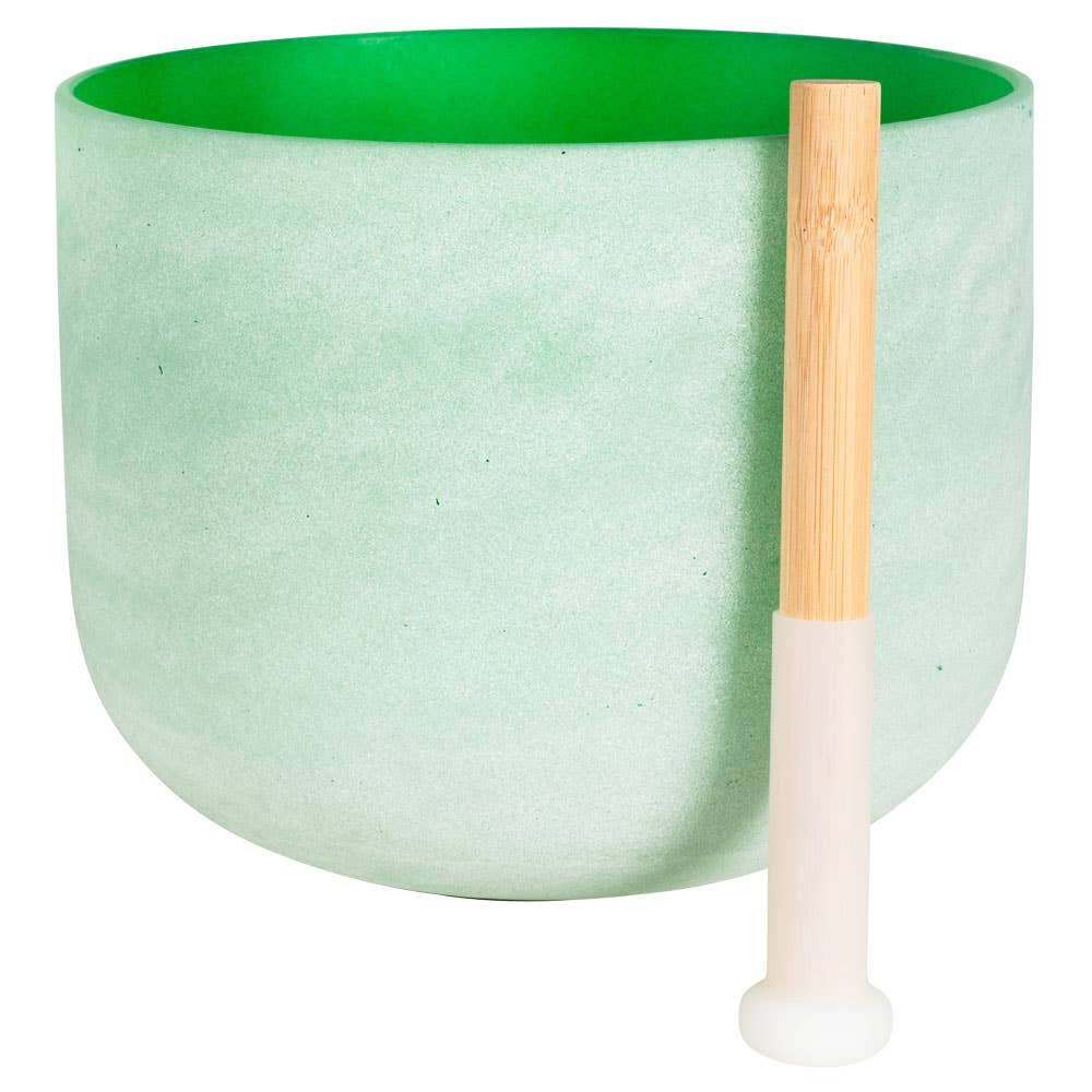 10" COLORED CRYSTAL SINGING BOWL - GREEN