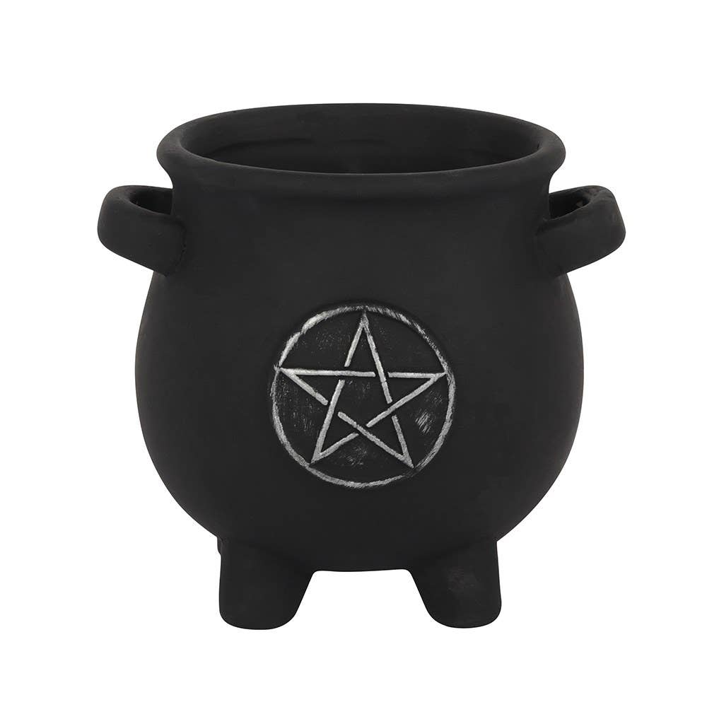 Gothic Pentagram Cauldron Plant Pot