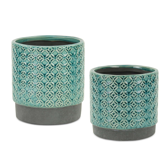 Zajedani Turquoise Lattice Pot: Sm