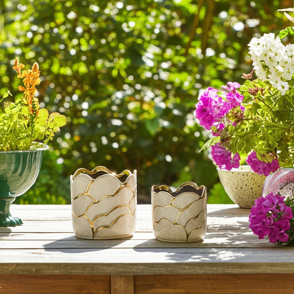 Ivory/Gold Resin Clouds, 7 in.