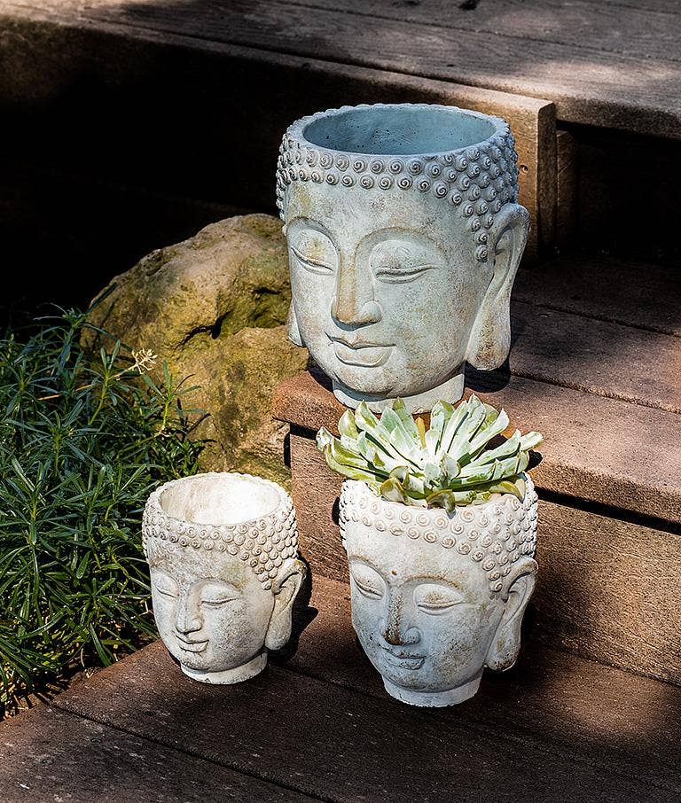 Buddha Head Planter: Large (7"H)