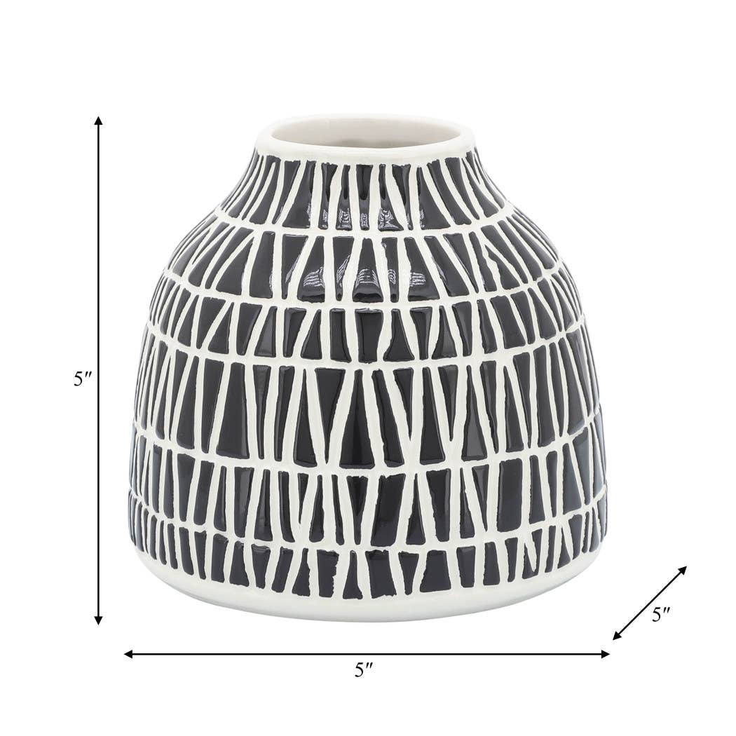 Modern Tribal Decorative Vase  5 in.