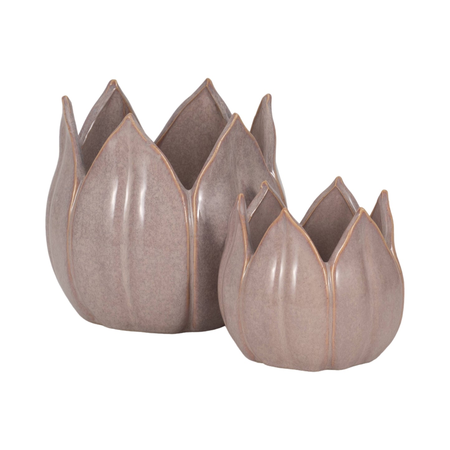 Purple Ceramic Sculpted Petal 8 in.