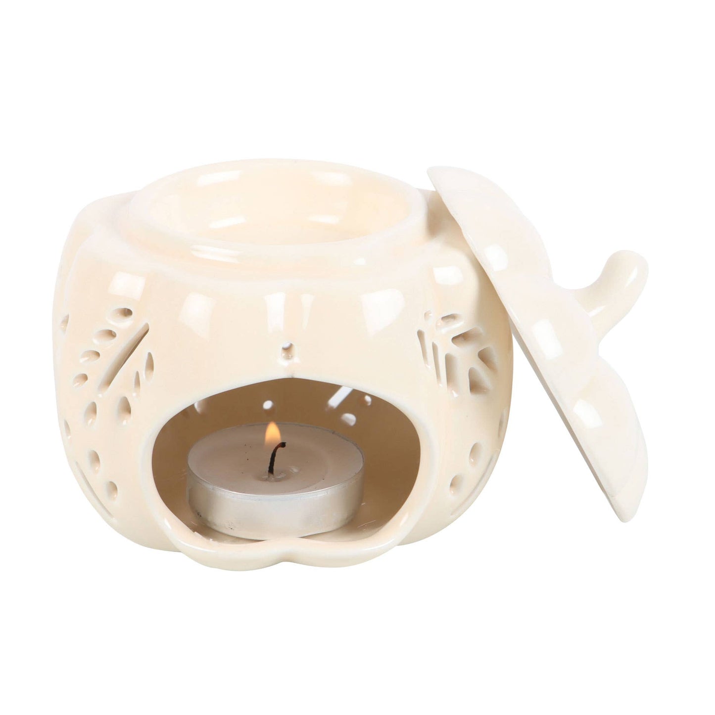 Off White Autumn Leaves Fall Pumpkin Oil Burner