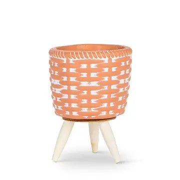 Small Woven Tripod Planter-Terra