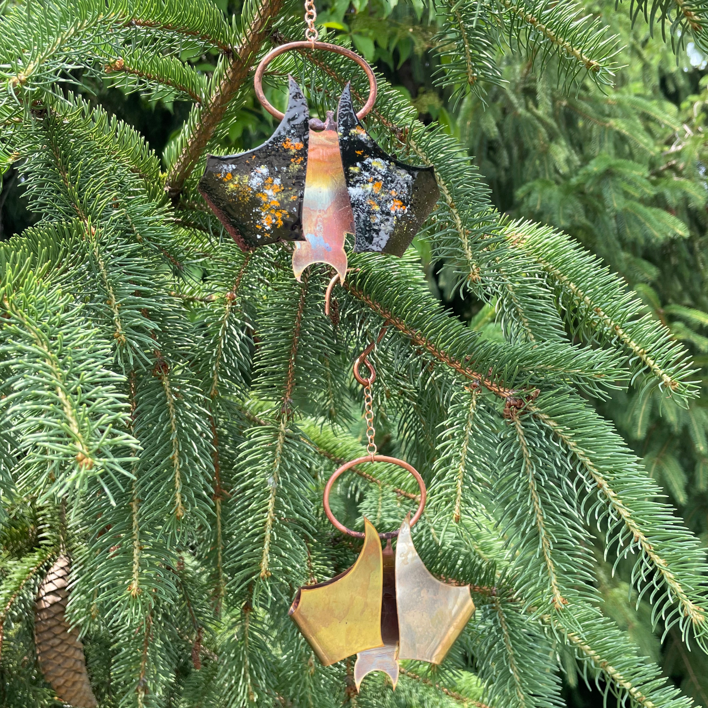 Copper Enamel Hanging Bat