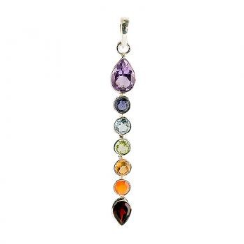 7 CHAKRA PENDANT STERLING SILVER