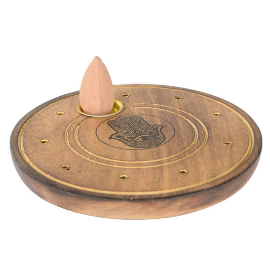 Hamsa Round Cone Incense Burner