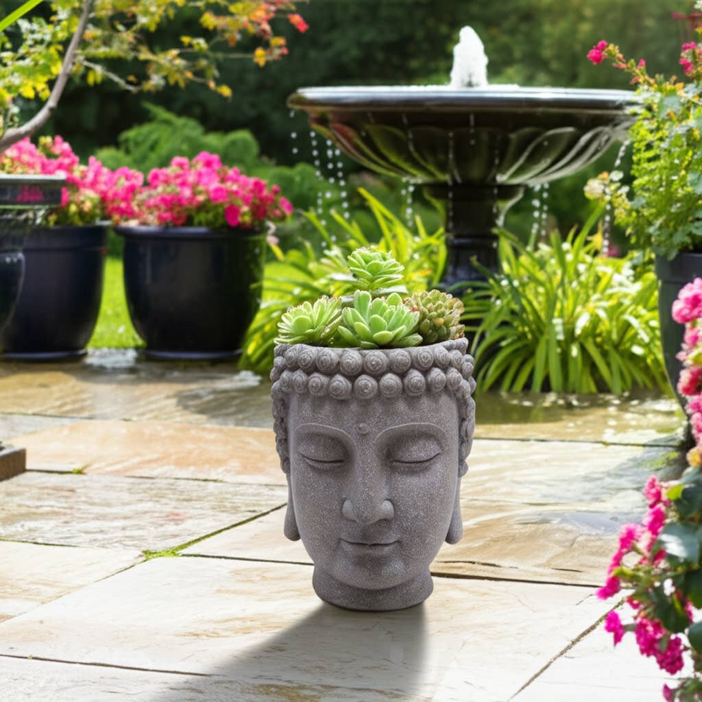 Polyresin Buddha Head 14"