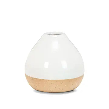 White and Natural Shiny & Matte Vase