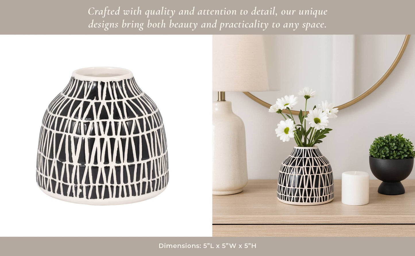 Modern Tribal Decorative Vase  5 in.