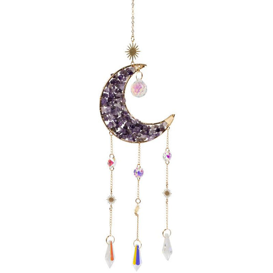 AMETHYST CRESCENT MOON SUNCATCHER