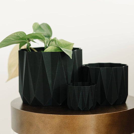 Lava Planter | Indoor Plant Pot: Black / 6"