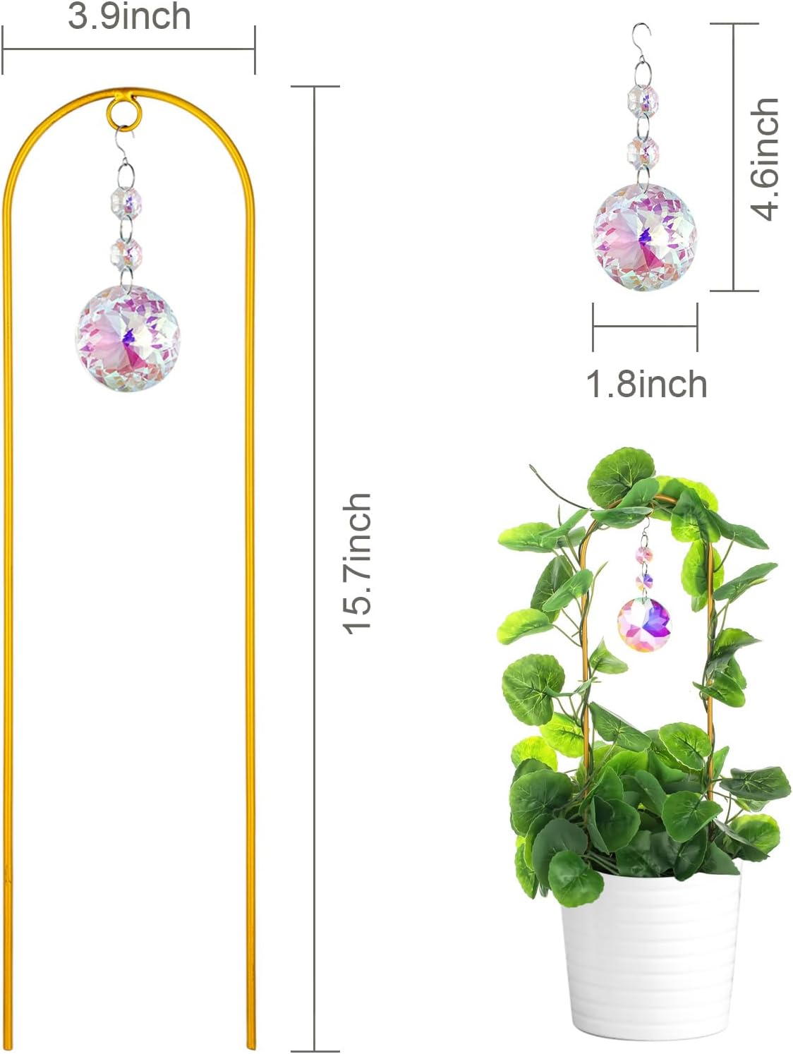 Trellis with crystal suncatcher