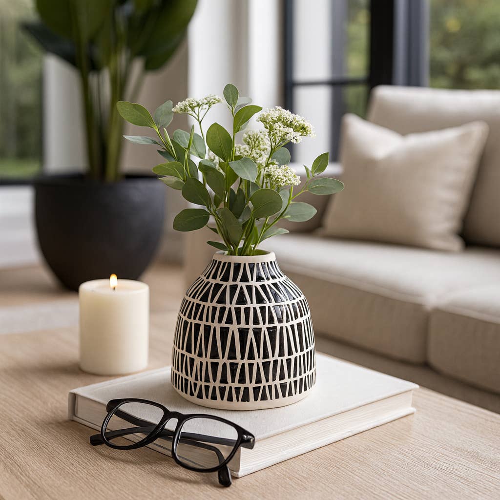 Modern Tribal Decorative Vase  5 in.