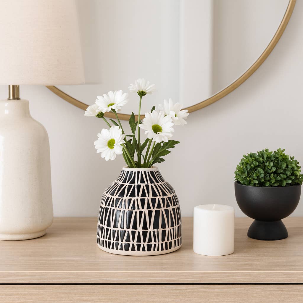 Modern Tribal Decorative Vase  5 in.