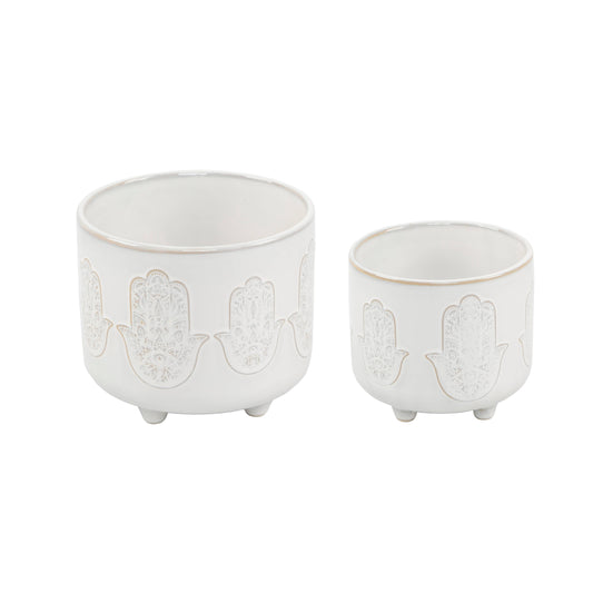 6"  HAMSA HAND FOOTED PLANTER