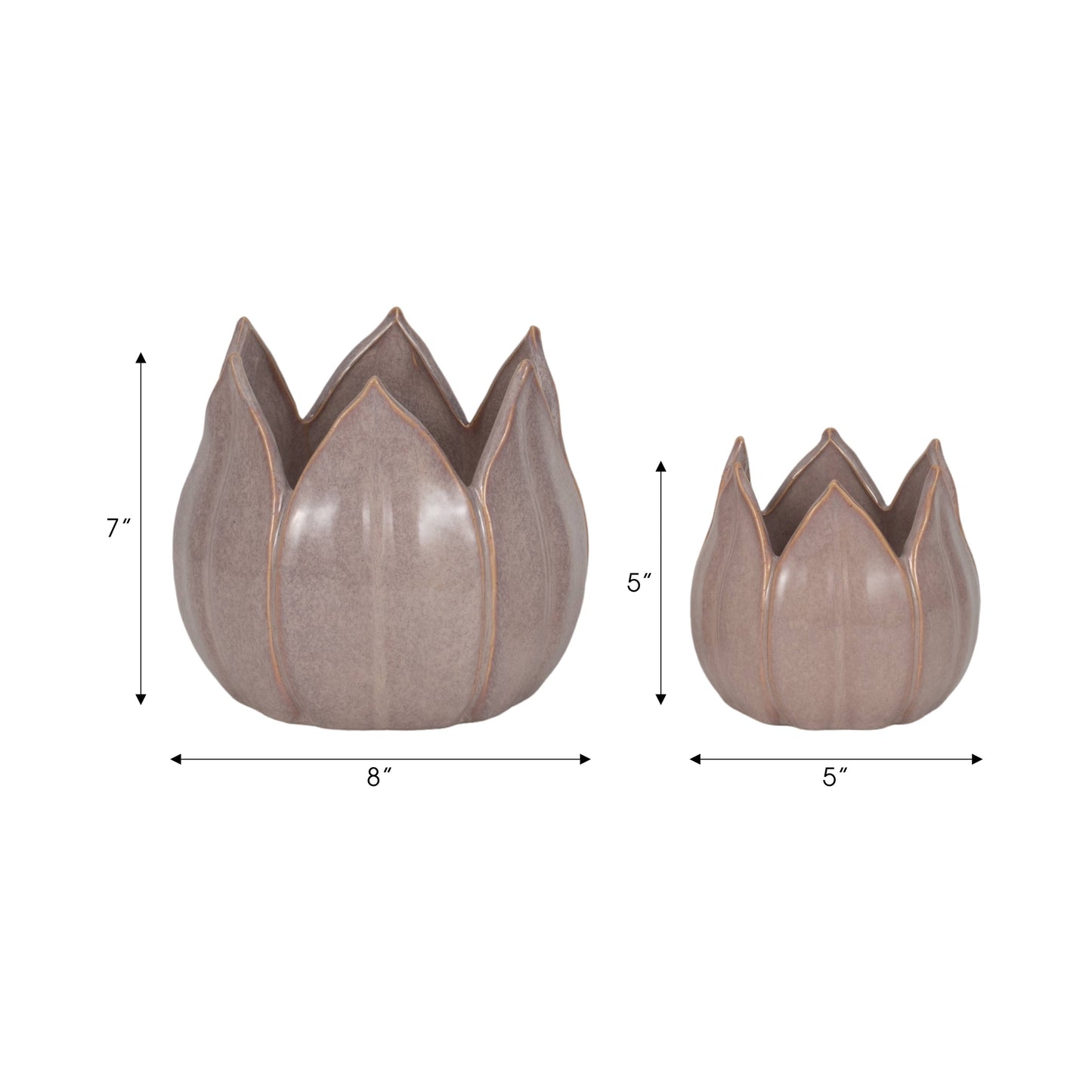 Purple Ceramic Sculpted Petal 8 in.