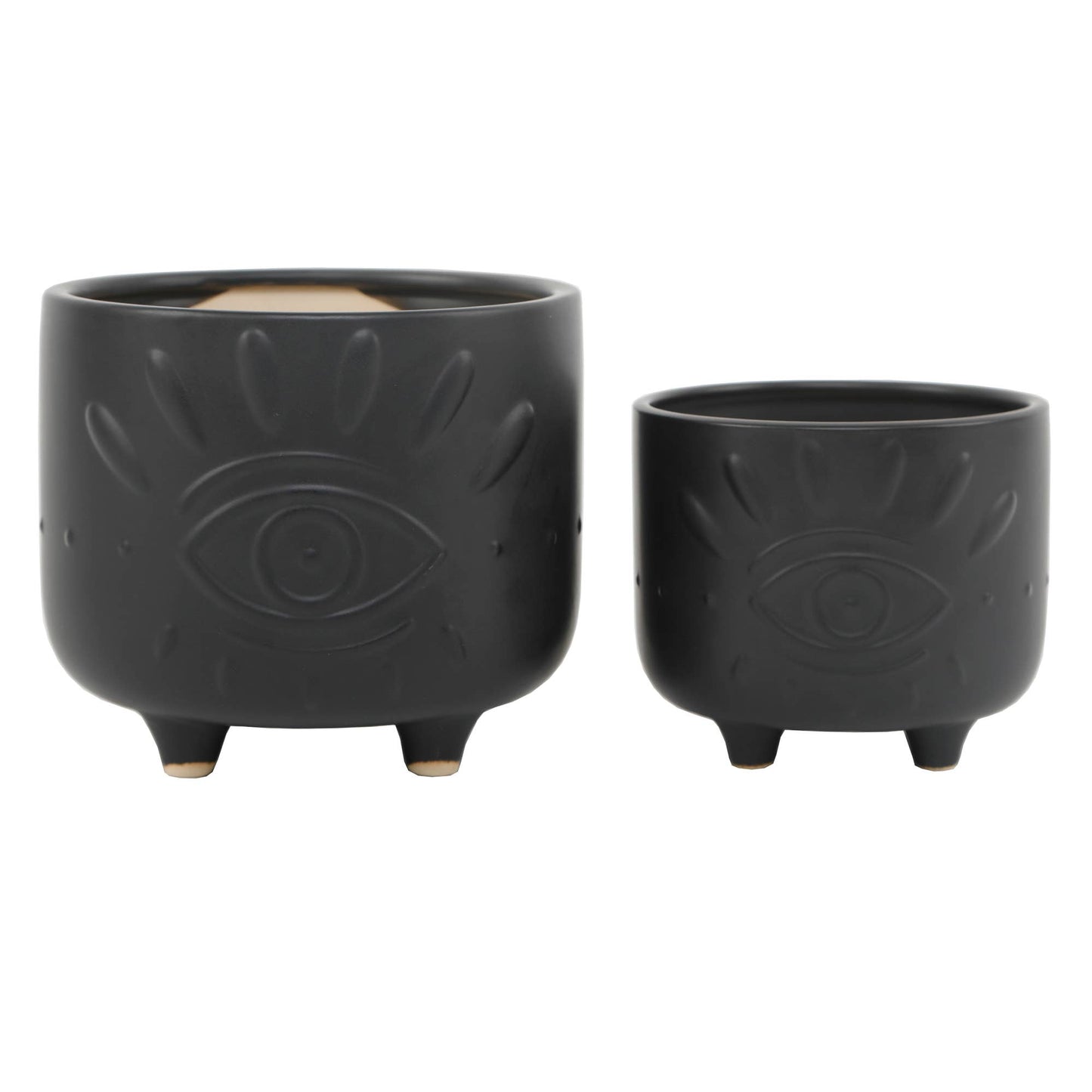 Evil Eye FOOTED PLANTER White