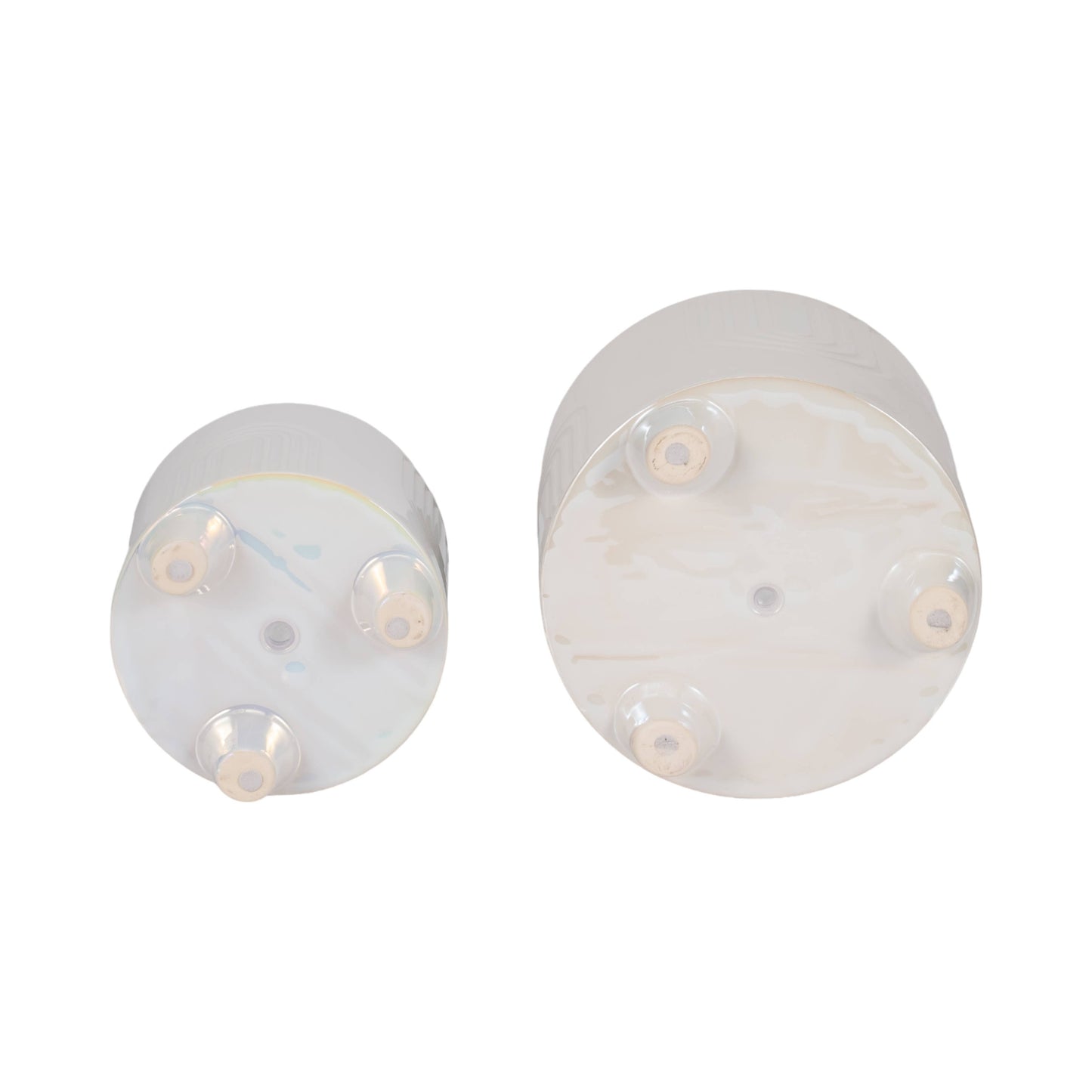 Planter Set of 2 - Ivory Ceramic Bravais Footed, 6/8 in.