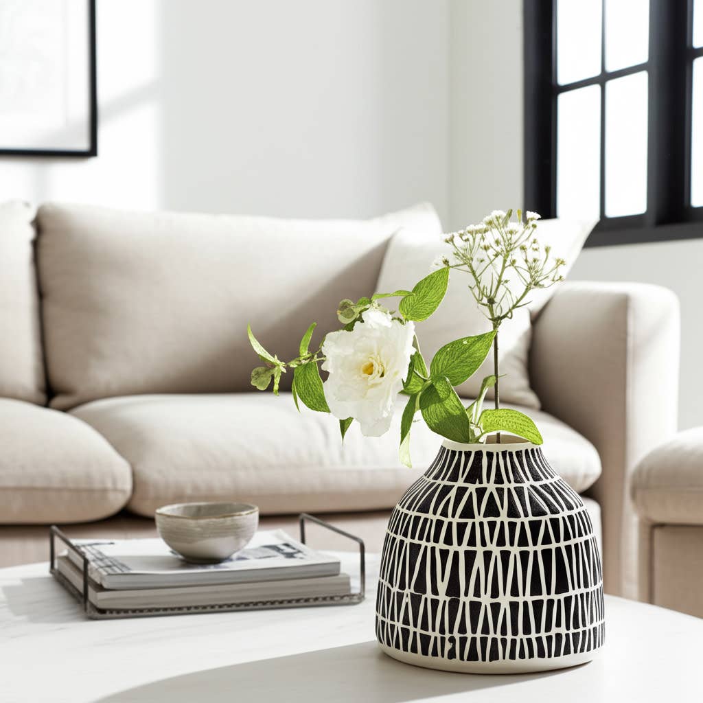 Modern Tribal Decorative Vase  5 in.