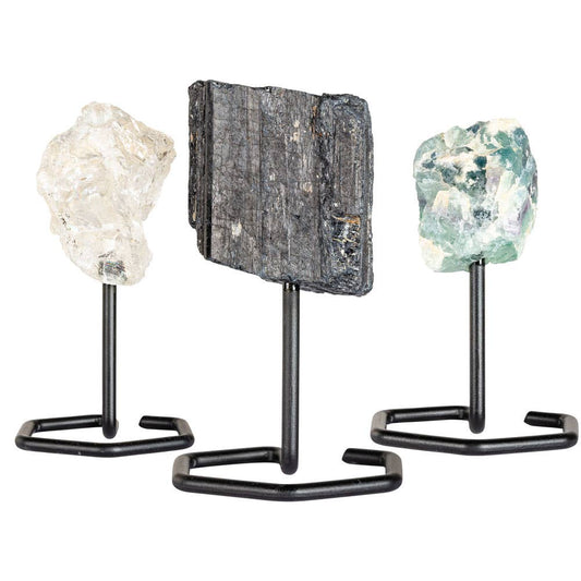 GEMSTONE ON A METAL BAR: CLEAR QUARTZ