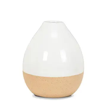 White and Natural Shiny & Matte Vase