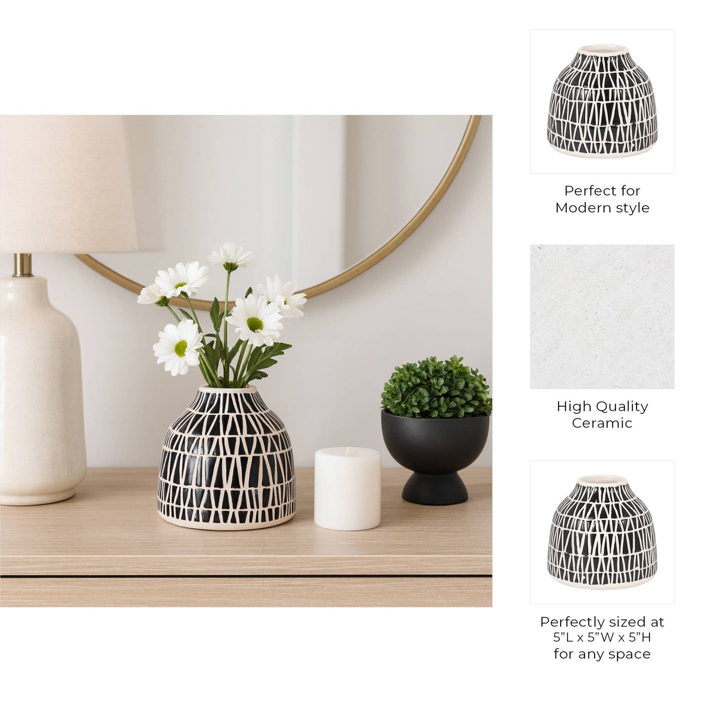 Modern Tribal Decorative Vase  5 in.