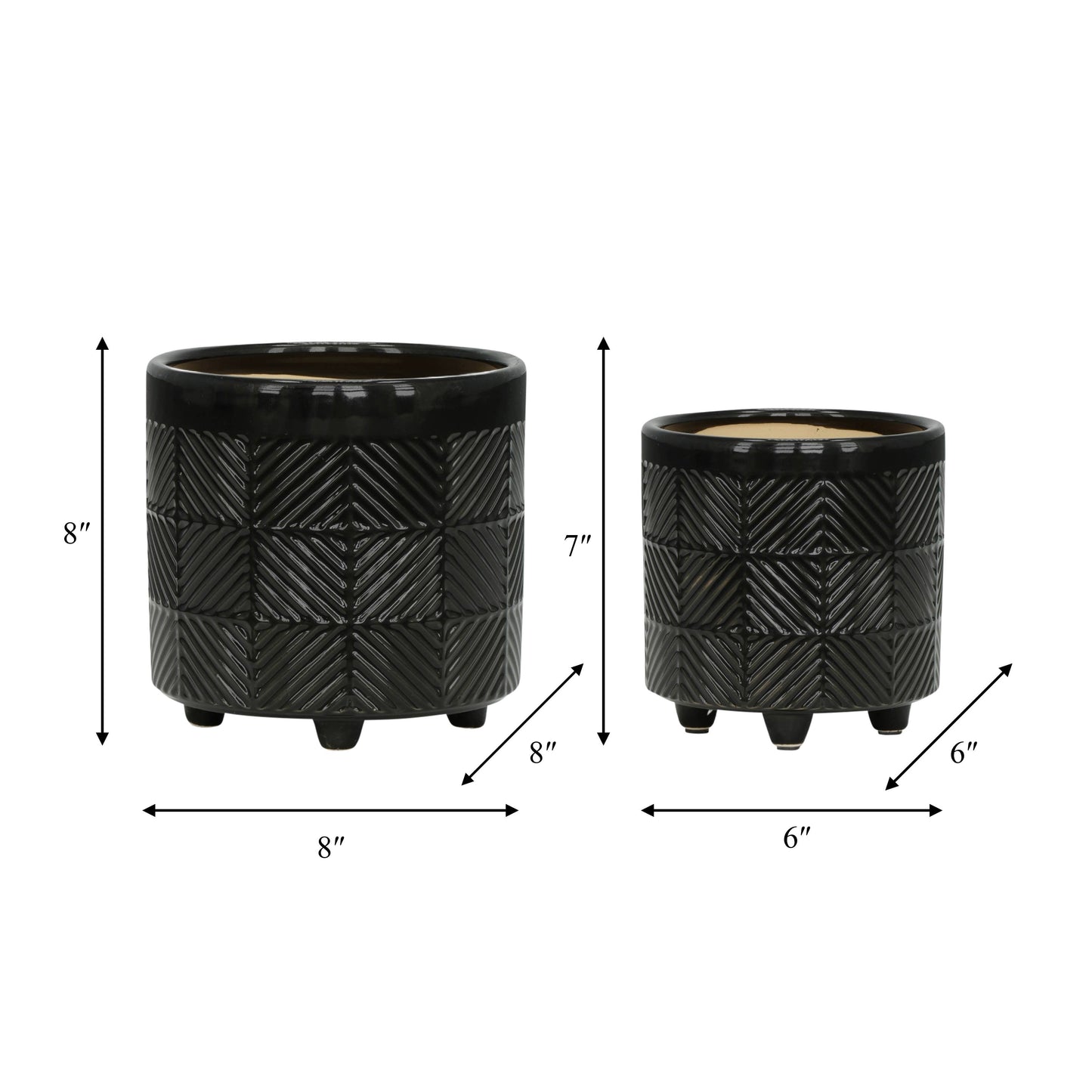 - Black Ceramic pot 8”
