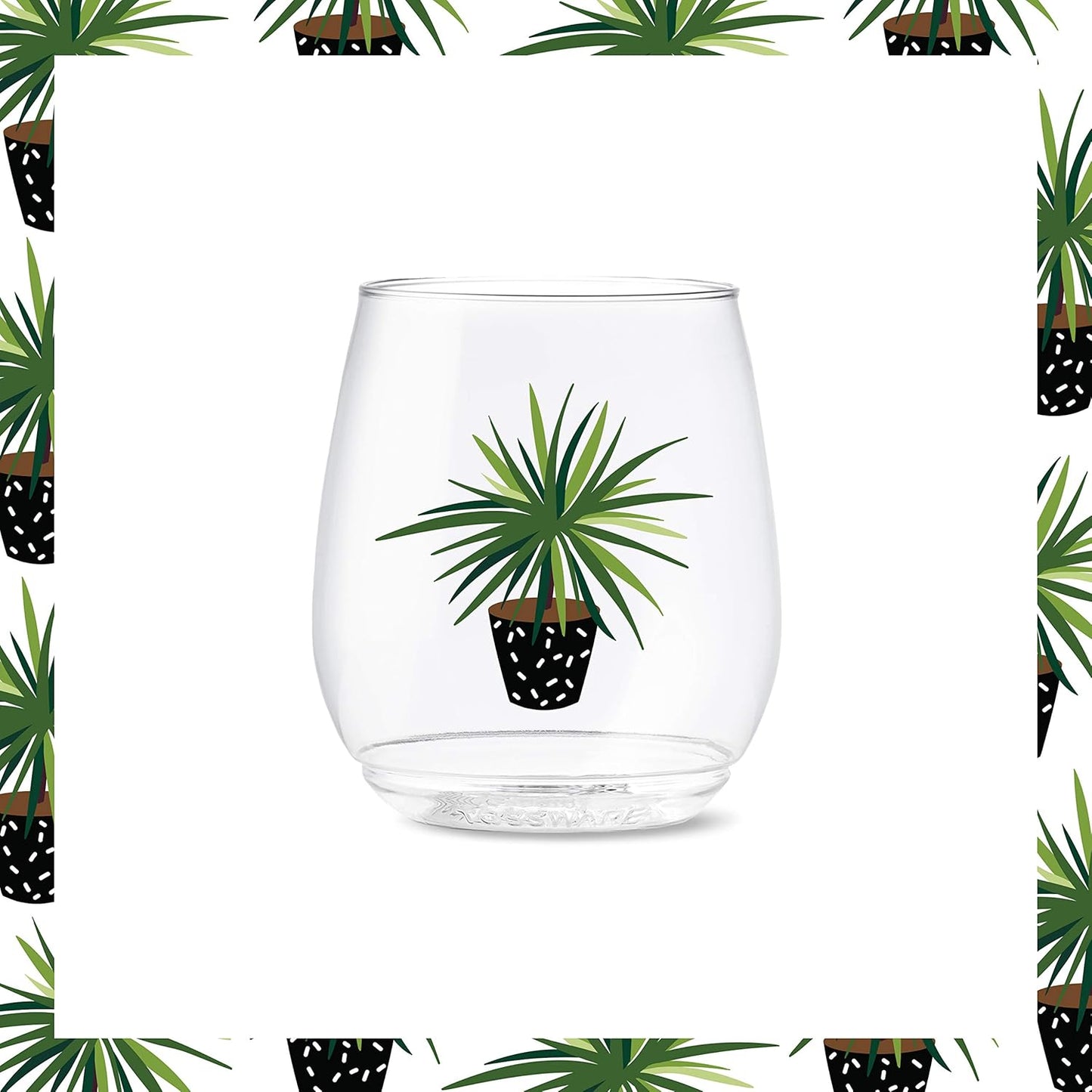 Plant Mom Crystal Clear Plastic Wine Glasses