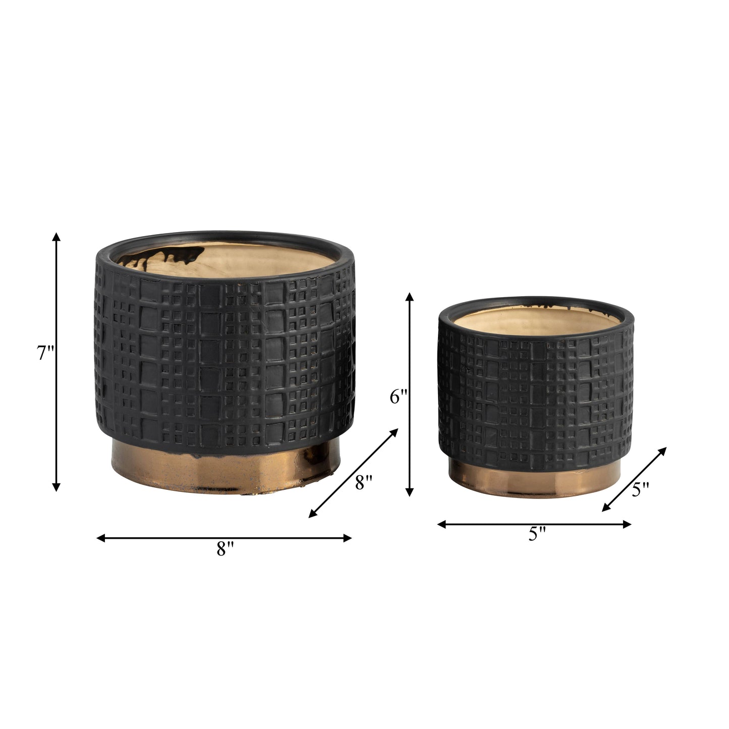 Black Ceramic Raised Mesh 8"