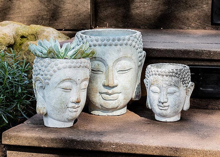 Buddha Head Planter: Large (7"H)