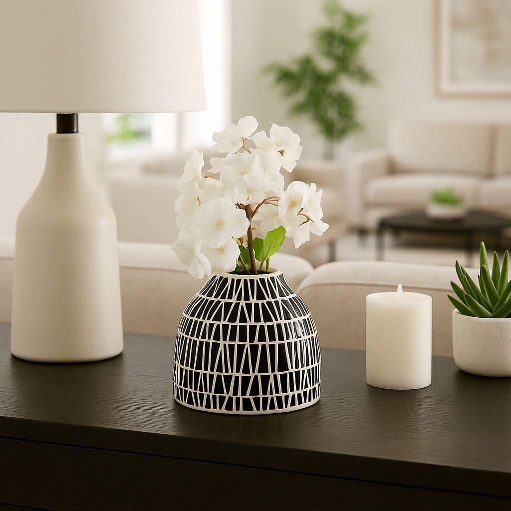 Modern Tribal Decorative Vase  5 in.