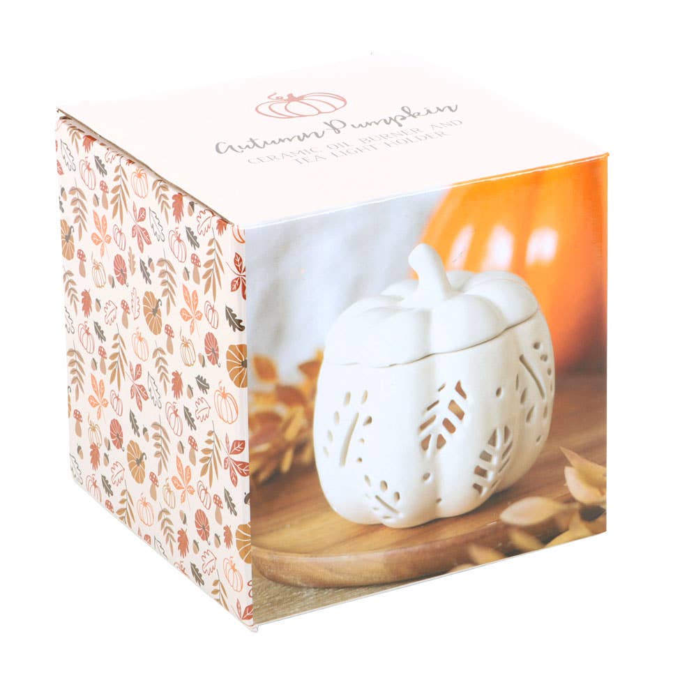 Off White Autumn Leaves Fall Pumpkin Oil Burner