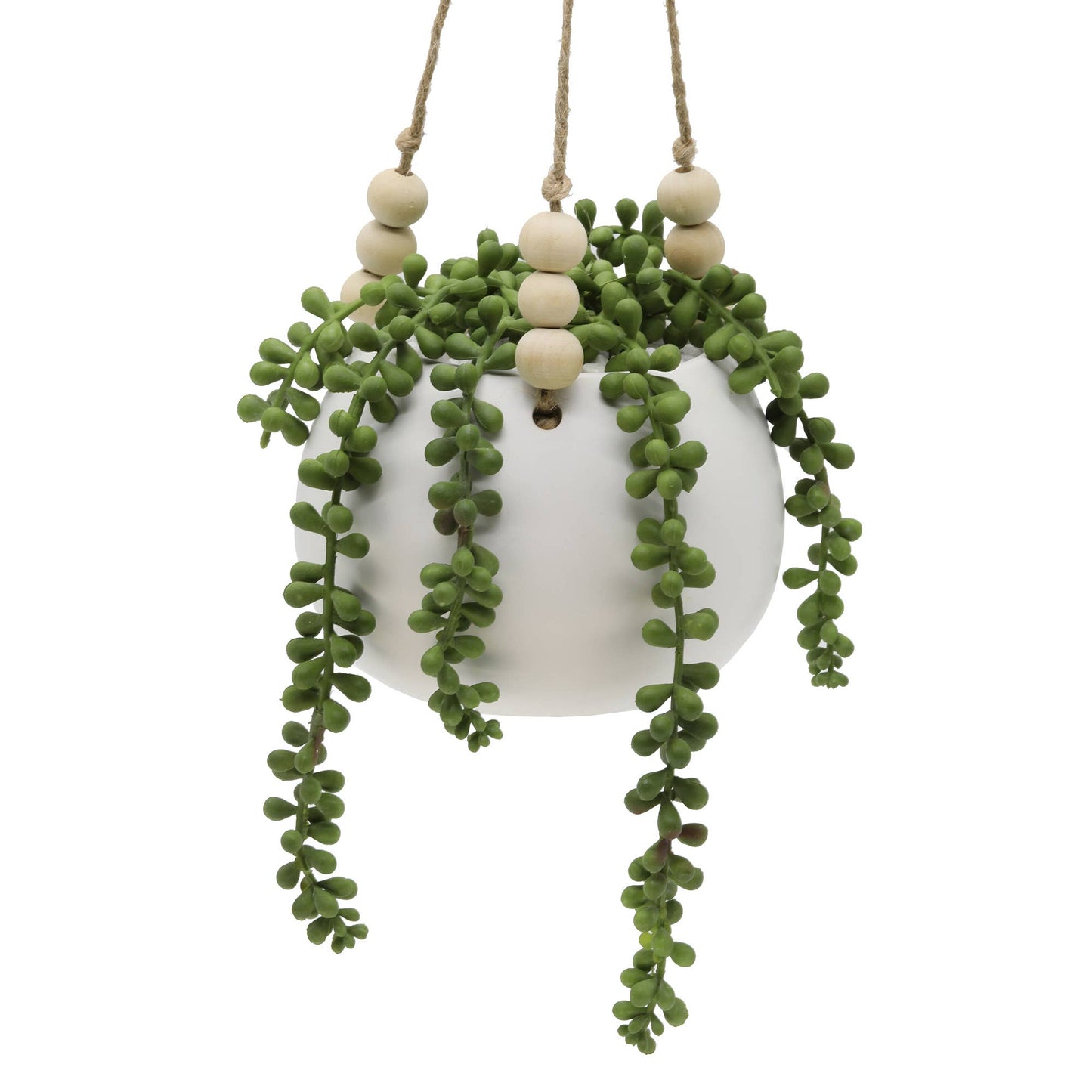 5.5X4" MTWH Hanging Ceramic Artificial Succulent  String of