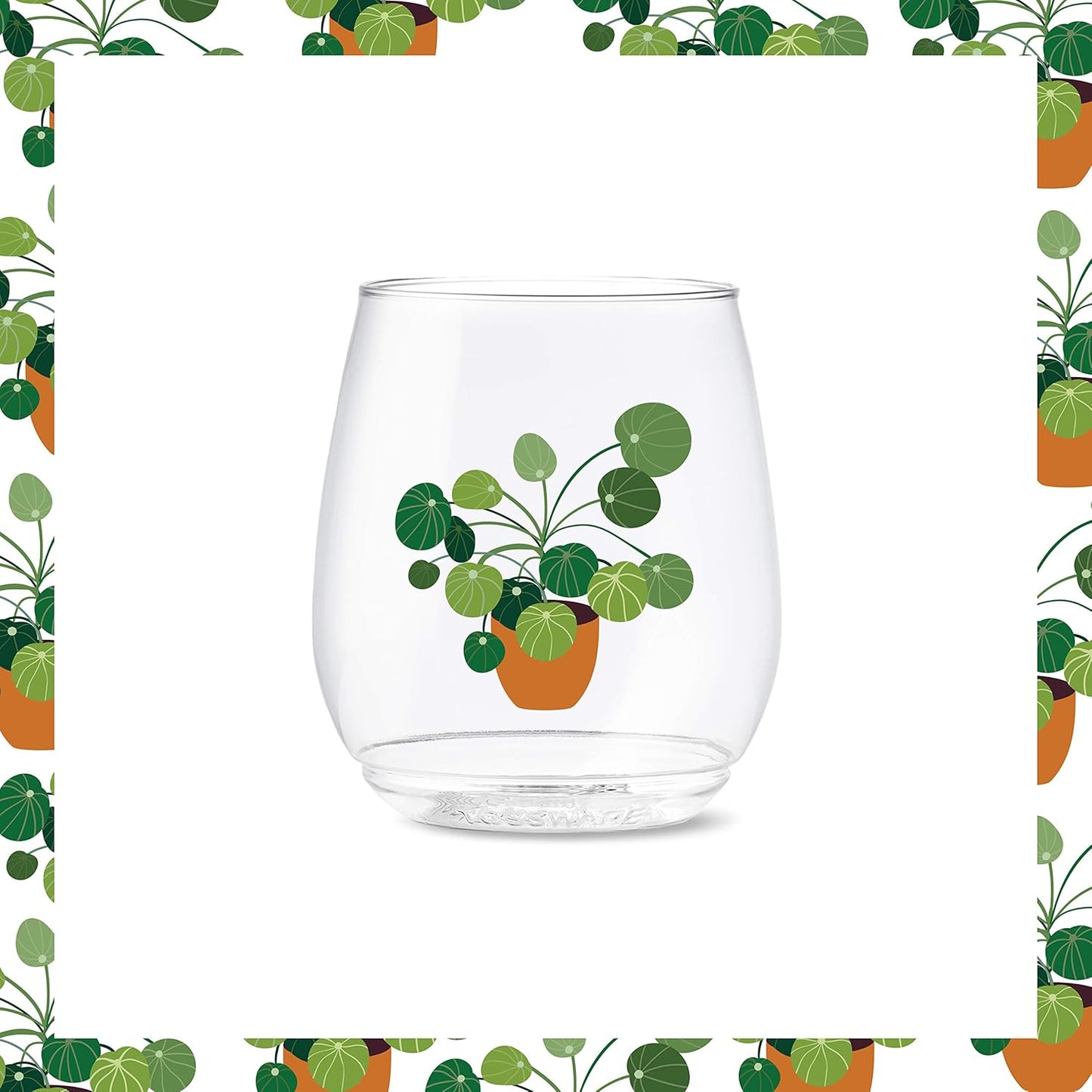 Plant Mom Crystal Clear Plastic Wine Glasses